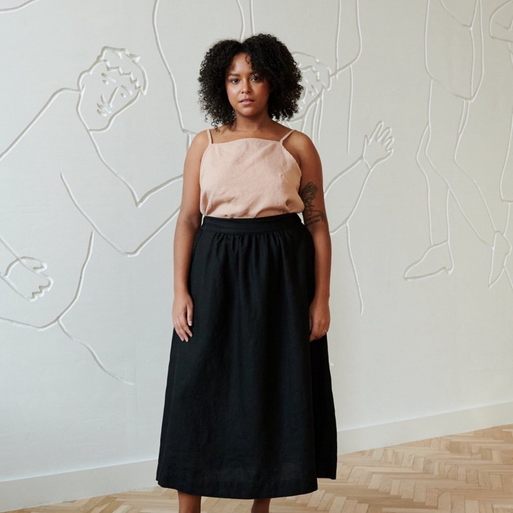 Linenfox Black Lina Skirt S-M